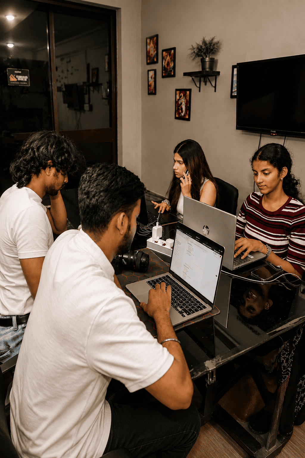 Flashlab Creative team members collaborating on design projects